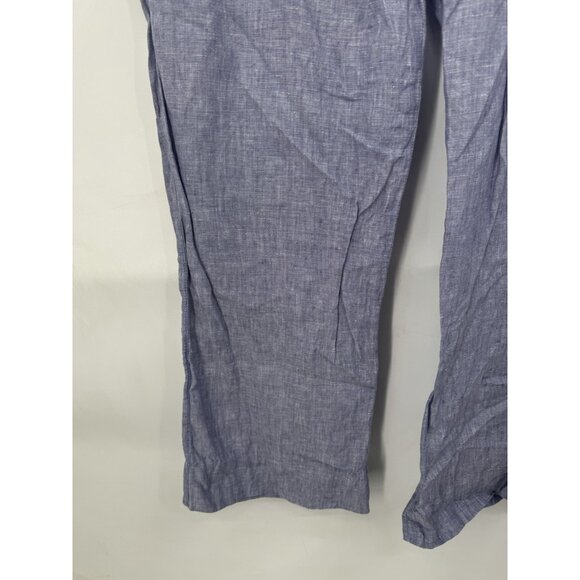 Road & Co Flip Top Lithe Linen Pant Women 14 Blue Minimalist Beach Coastal - Picture 8 of 10